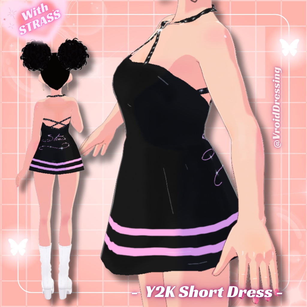 3D Vroid Y2K Short Dress