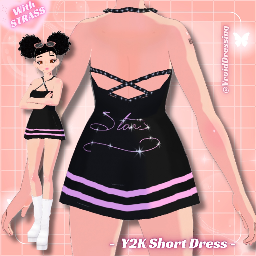 3D Vroid Y2K Short Dress