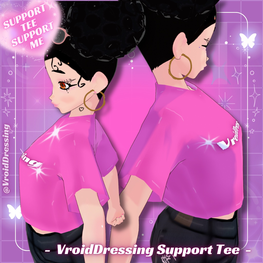 【支援・投げ銭】VroidDressing ロゴ クロップTシャツ / Support Tee【VRoidカスタムアイテム】#VroidDressing