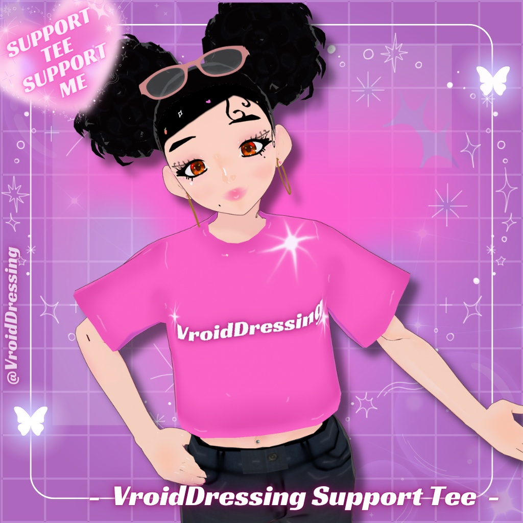 【支援・投げ銭】VroidDressing ロゴ クロップTシャツ / Support Tee【VRoidカスタムアイテム】#VroidDressing