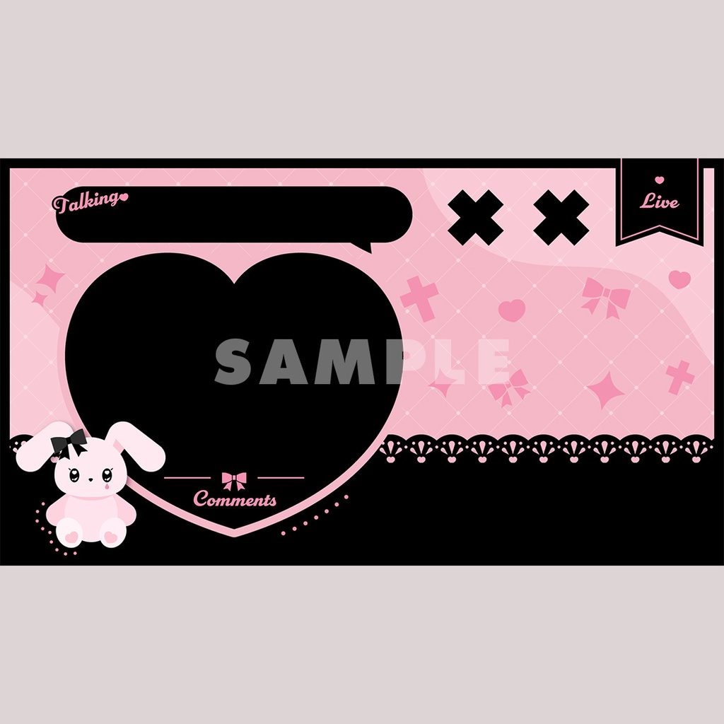 【無料】地雷系可愛い配信画面