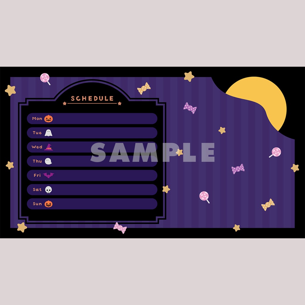 【無料】ハロウィンの配信画面セット