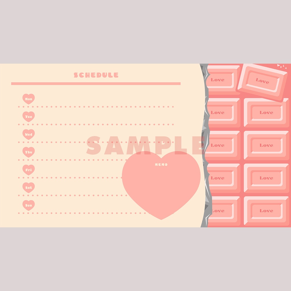 【無料】いちごチョコの配信画面セット