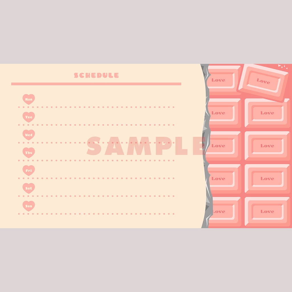 【無料】いちごチョコの配信画面セット