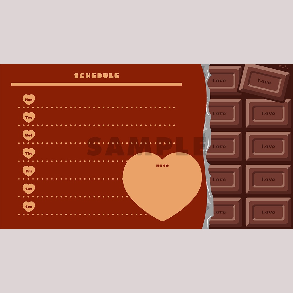 【無料】チョコレートの配信画面セット