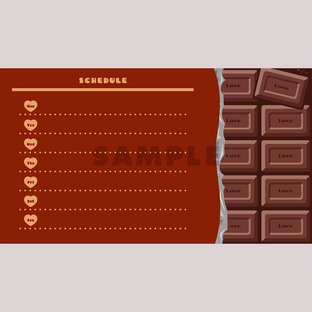 【無料】チョコレートの配信画面セット