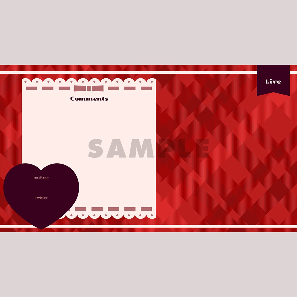 【無料/動く素材】バレンタイン配信画面セット