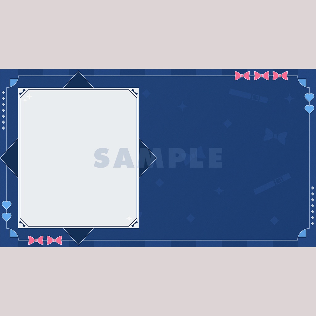 【フリー素材】青×キュートな配信画面【縦画面追加しました】
