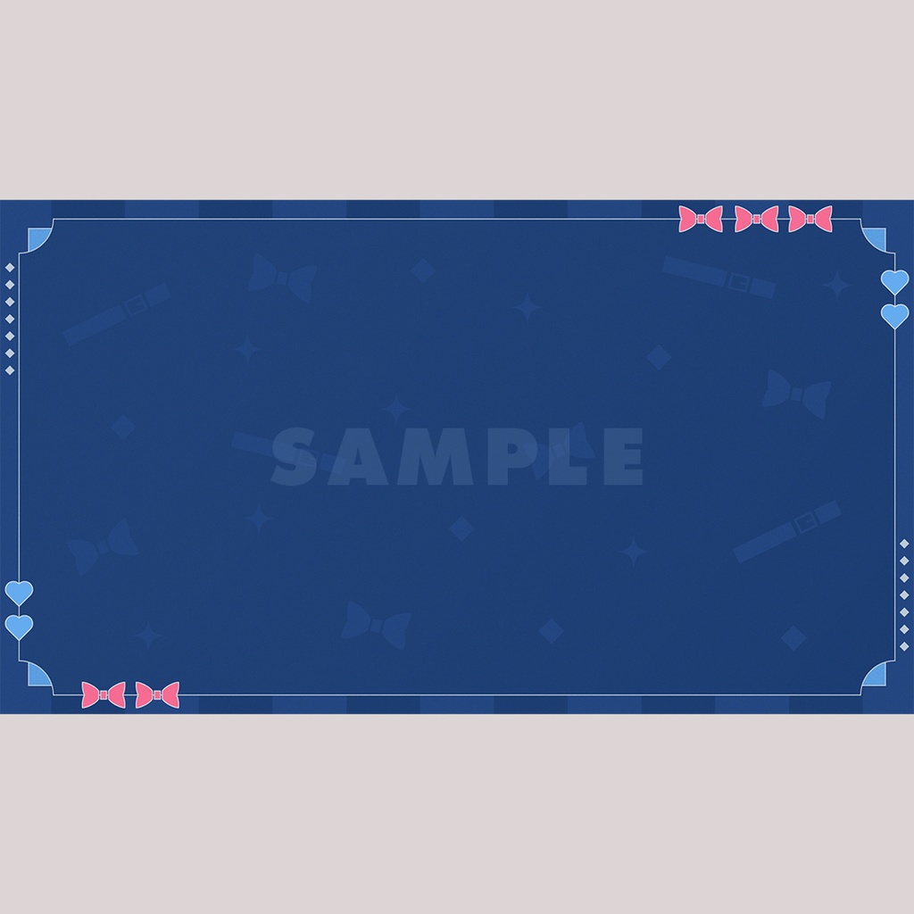 【フリー素材】青×キュートな配信画面【縦画面追加しました】