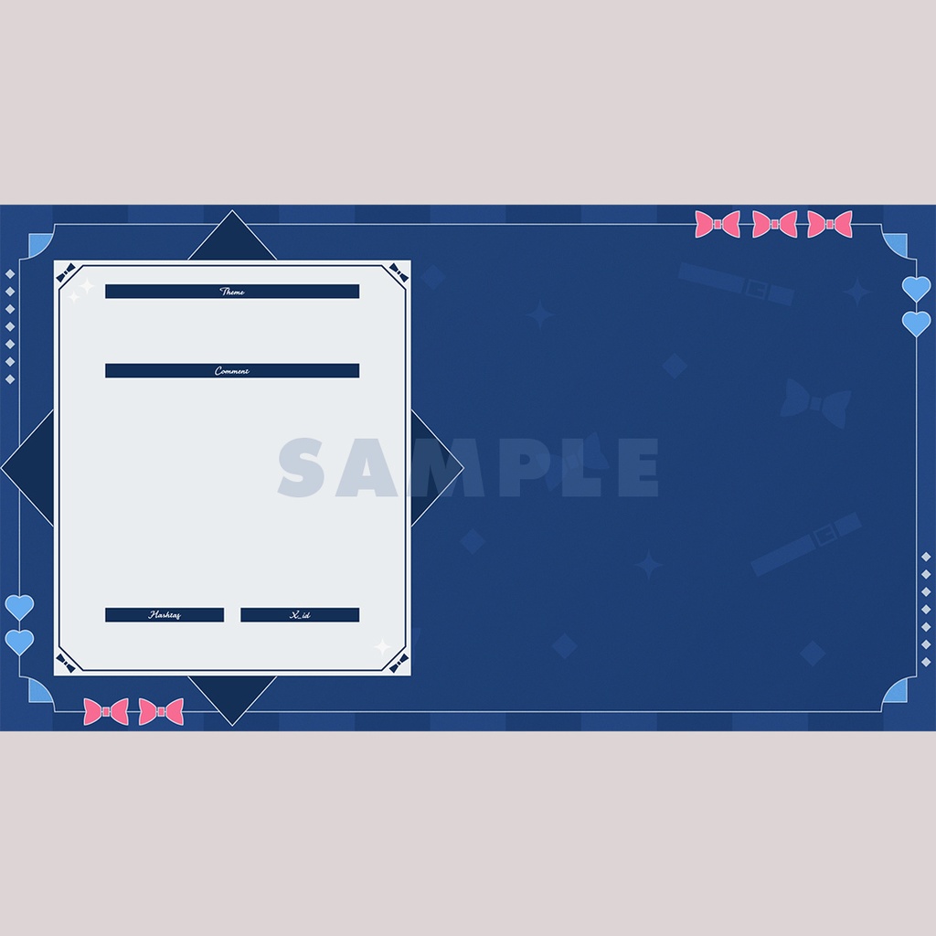 【フリー素材】青×キュートな配信画面【縦画面追加しました】