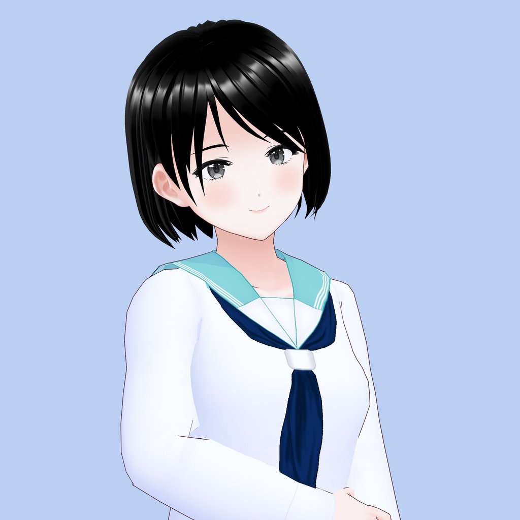 【VRoidカスタムアイテム】襟が小さく淡い色のセーラー服V2
