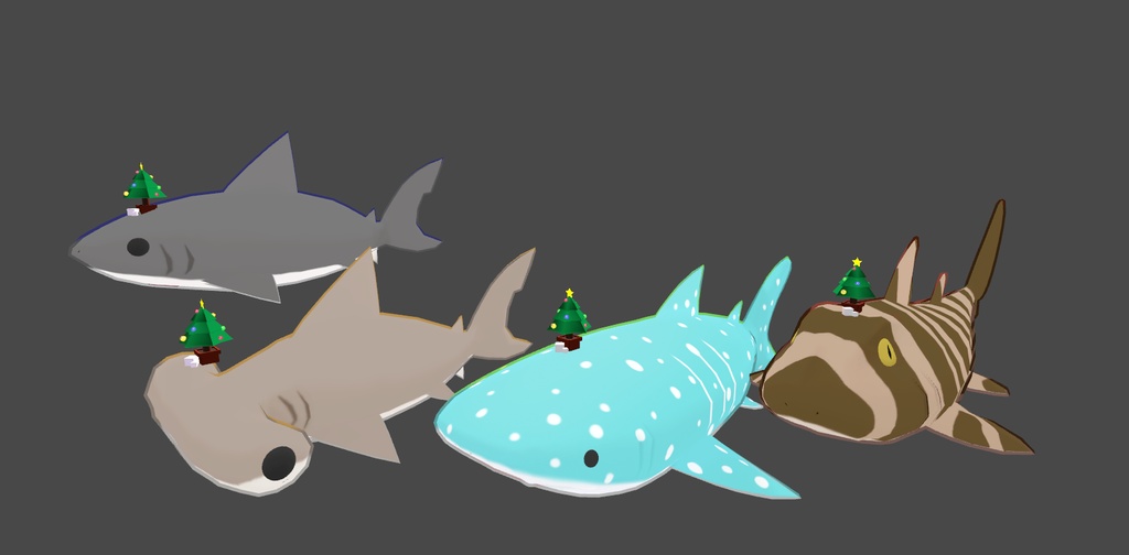 さめちゃん対応頭に乗せるクリスマスツリー