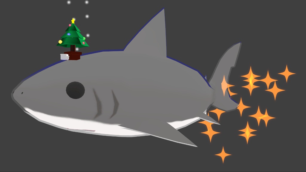 さめちゃん、しゅもくちゃん対応頭に乗せるクリスマスツリー