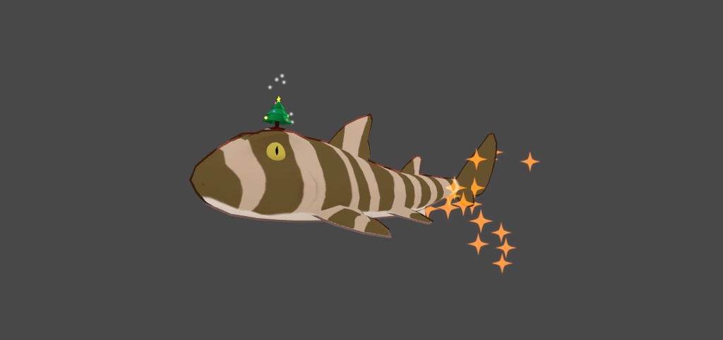 さめちゃん対応頭に乗せるクリスマスツリー