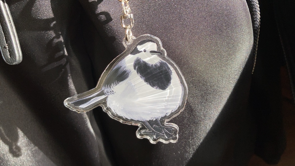 ハクセキレイ_アクリルキーホルダー1