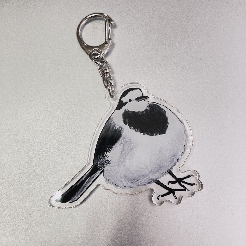 ハクセキレイ_アクリルキーホルダー1