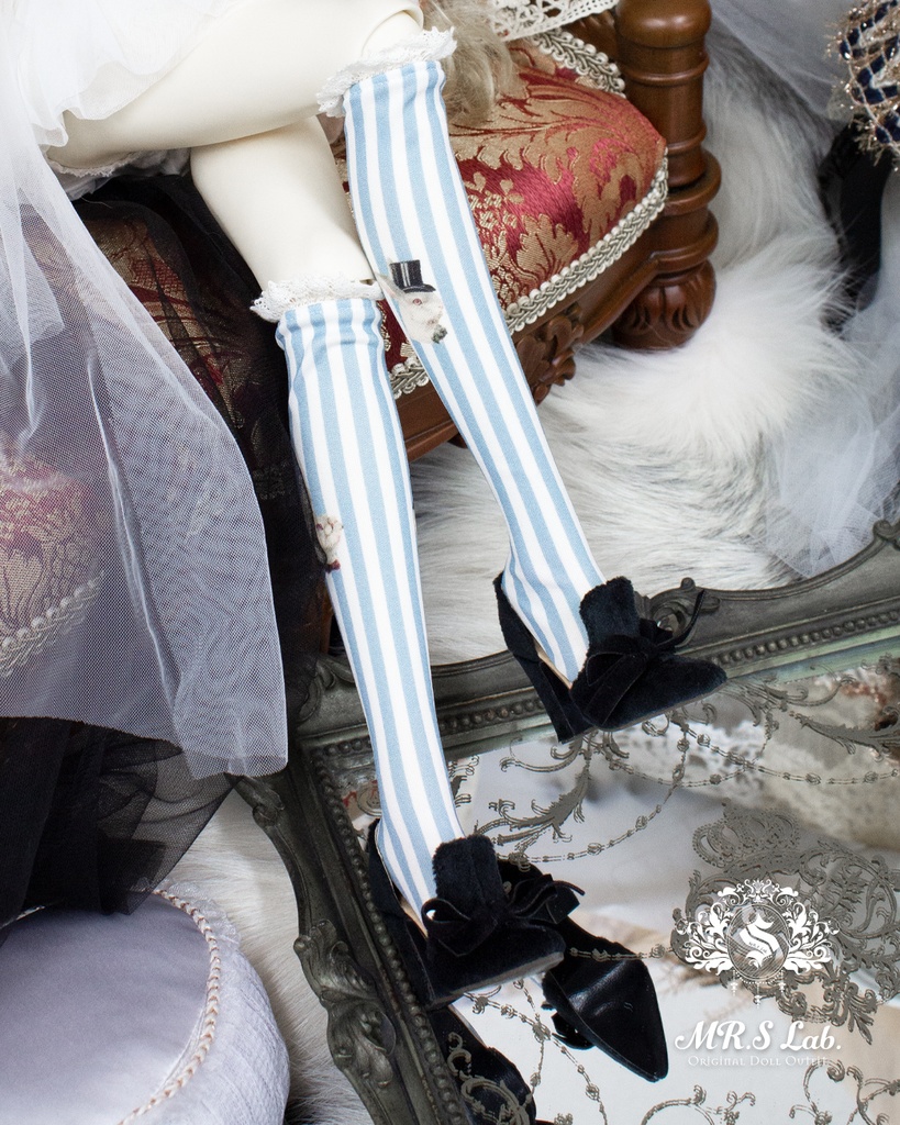 ドールシューズ:【Original】Slip-on with Ribbon リボン付きハイヒール クラシックブラック