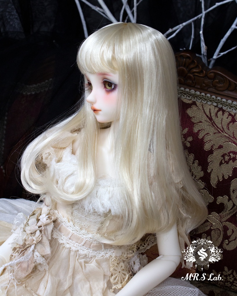 ドールウィッグ モヘア:One Curl ワンカール プラチナシフォン 8-9 inch