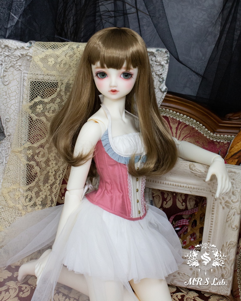 ドールウィッグ モヘア:One Curl ワンカール モカベージュ 8-9 inch