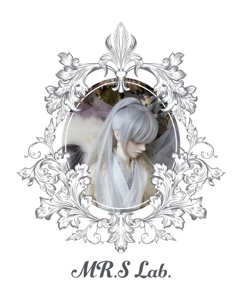 ドールウィッグ　耐熱：Ponytail　ポニーテール　シルバー　8-9 inch