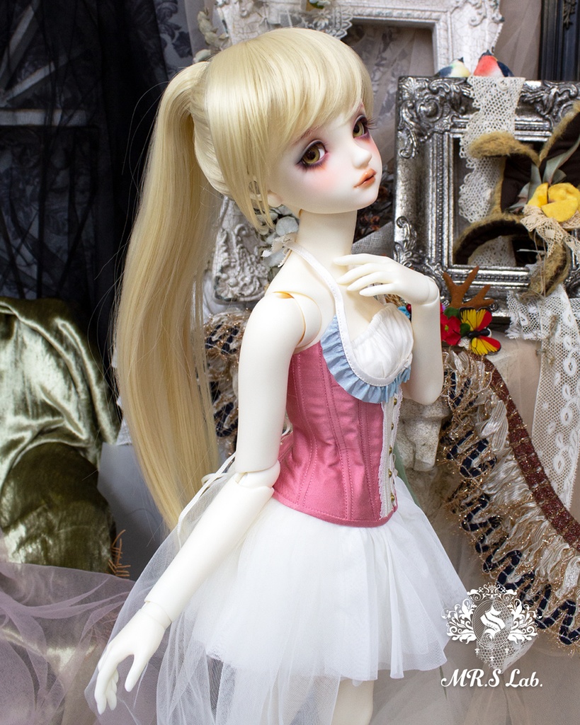 ドールウィッグ 耐熱:Ponytail ポニーテール ブロンド 8-9 inch