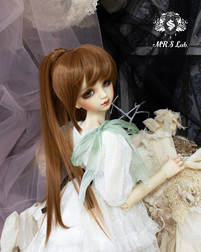 ドールウィッグ 耐熱:Ponytail ポニーテール ココナッツブラウン 8-9 inch