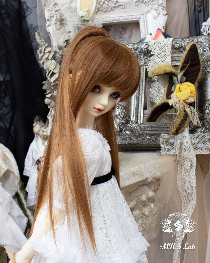 ドールウィッグ 耐熱:Ponytail ポニーテール ココナッツブラウン 8-9 inch