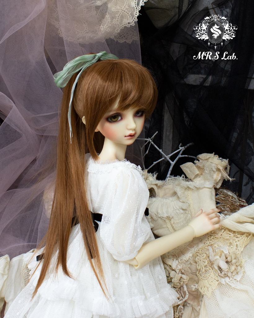 ドールウィッグ 耐熱:Ponytail ポニーテール ココナッツブラウン 8-9 inch