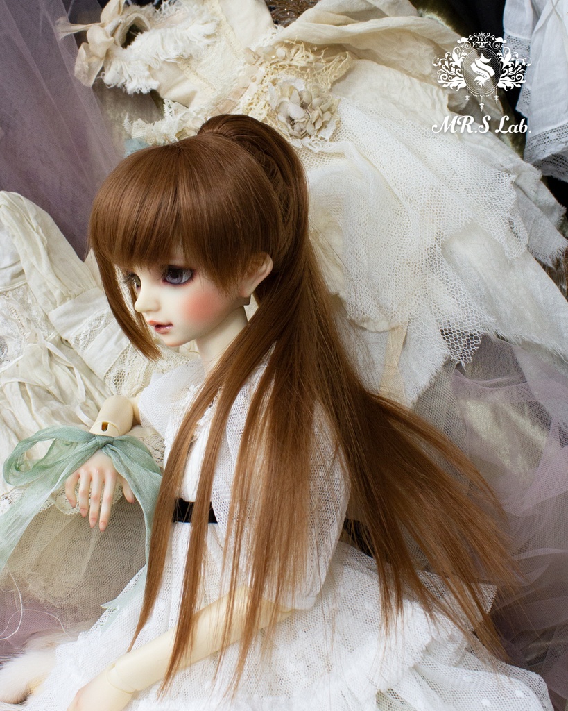 ドールウィッグ 耐熱:Ponytail ポニーテール ココナッツブラウン 8-9 inch