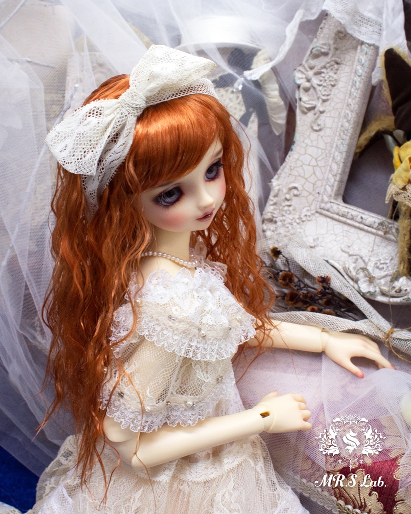 ドールウィッグ モヘア:Girly ガーリィ アプリコット 8-9 inch