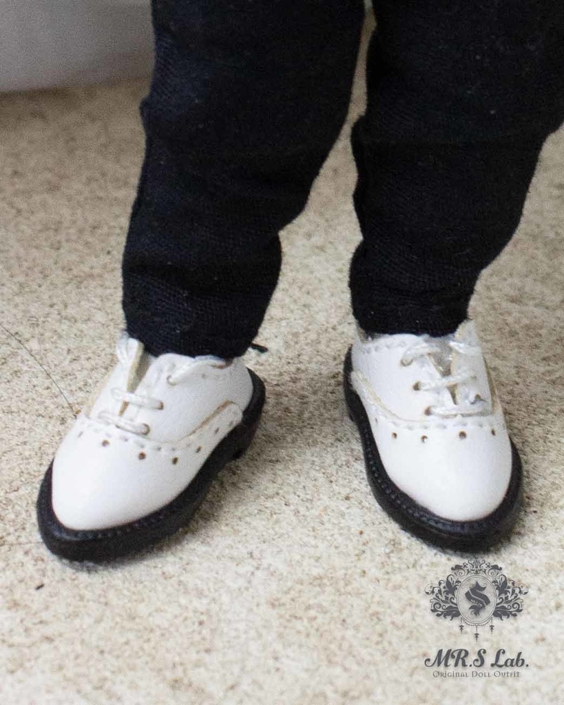ドールシューズ：【Original】Wing - tip Oxford　ウィングチップオックスフォード ホワイト 白