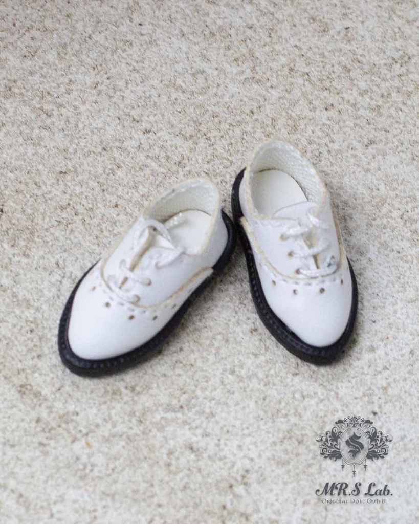 ドールシューズ：【Original】Wing - tip Oxford　ウィングチップオックスフォード ホワイト 白