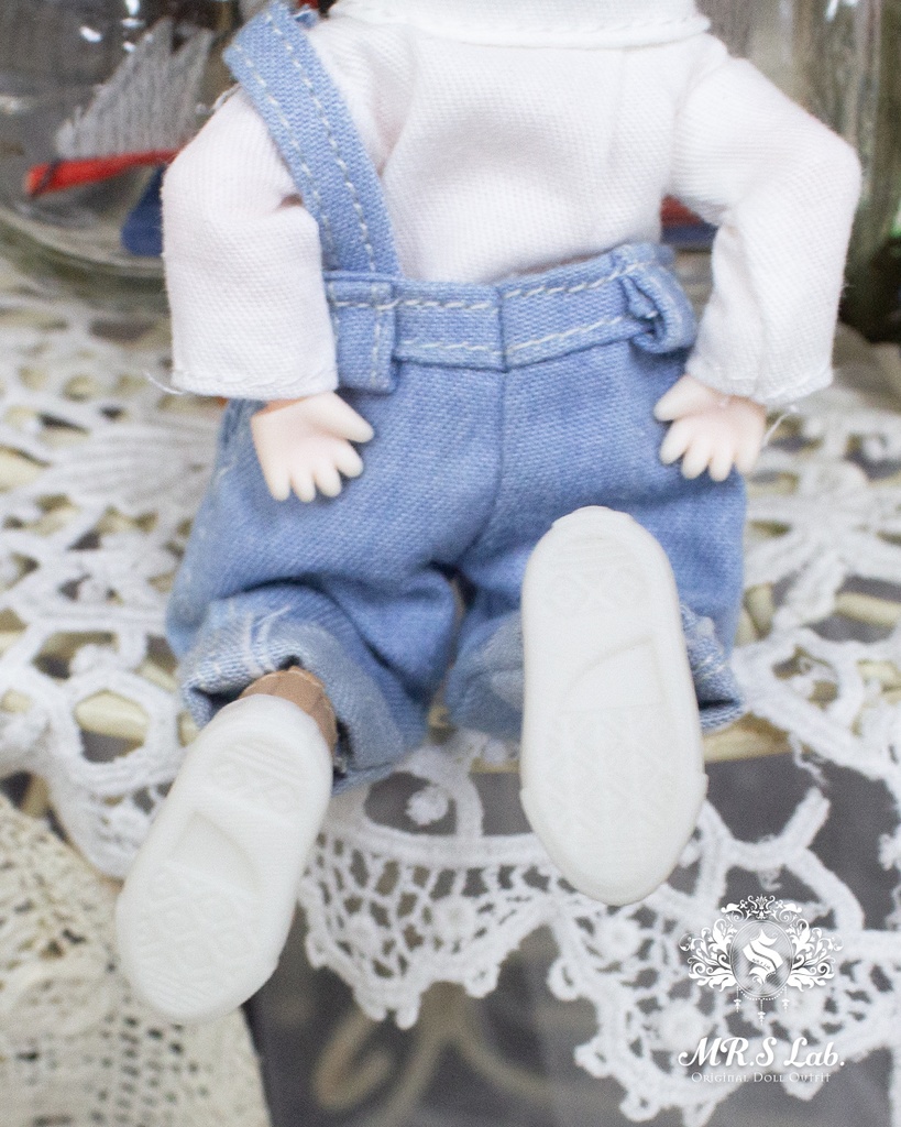 ドールシューズ:【Original】Leather sneakers with shoelaces 紐付きレザースニーカー ベージュ