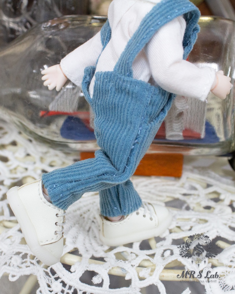 ドールシューズ:【Original】Leather sneakers with shoelaces 紐付きレザースニーカー ホワイト 白