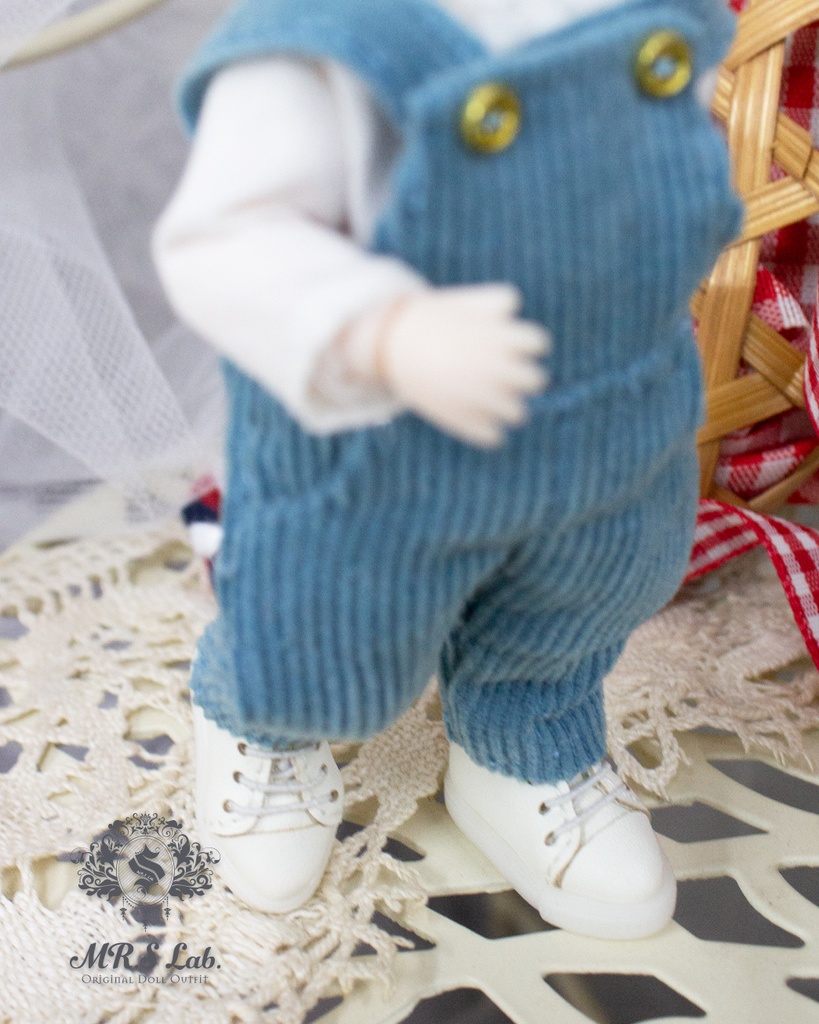 ドールシューズ:【Original】Leather sneakers with shoelaces 紐付きレザースニーカー ホワイト 白