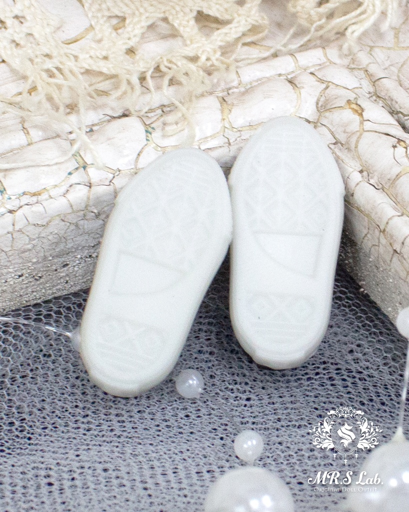 ドールシューズ：【Original】Leather sneakers with shoelaces　紐付きレザースニーカー ブラック 黒