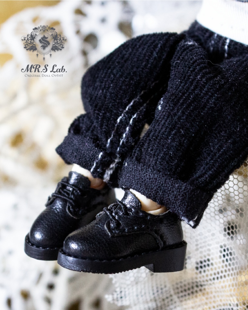 ドールシューズ:【Original】Oxford work shoes オックスフォード ワークシューズ ブラック 黒