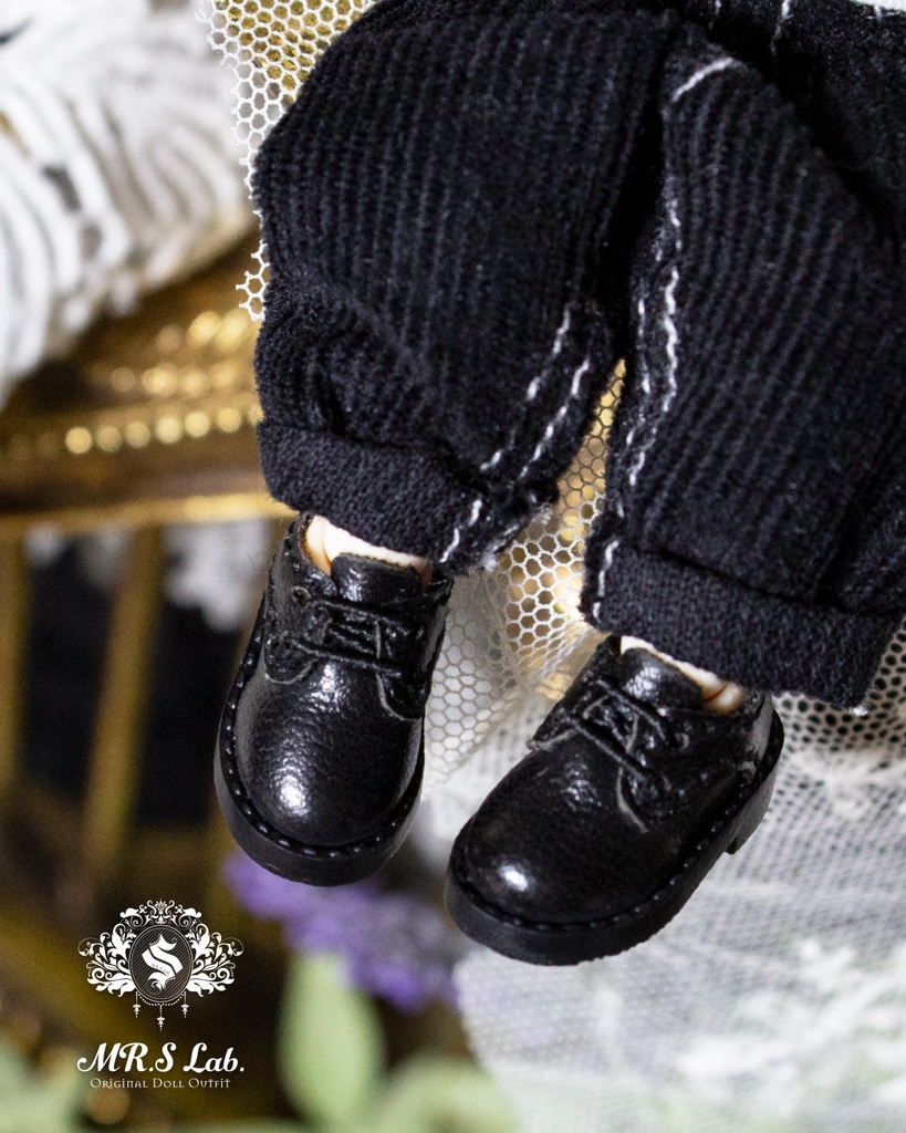 ドールシューズ:【Original】Oxford work shoes オックスフォード ワークシューズ ブラック 黒