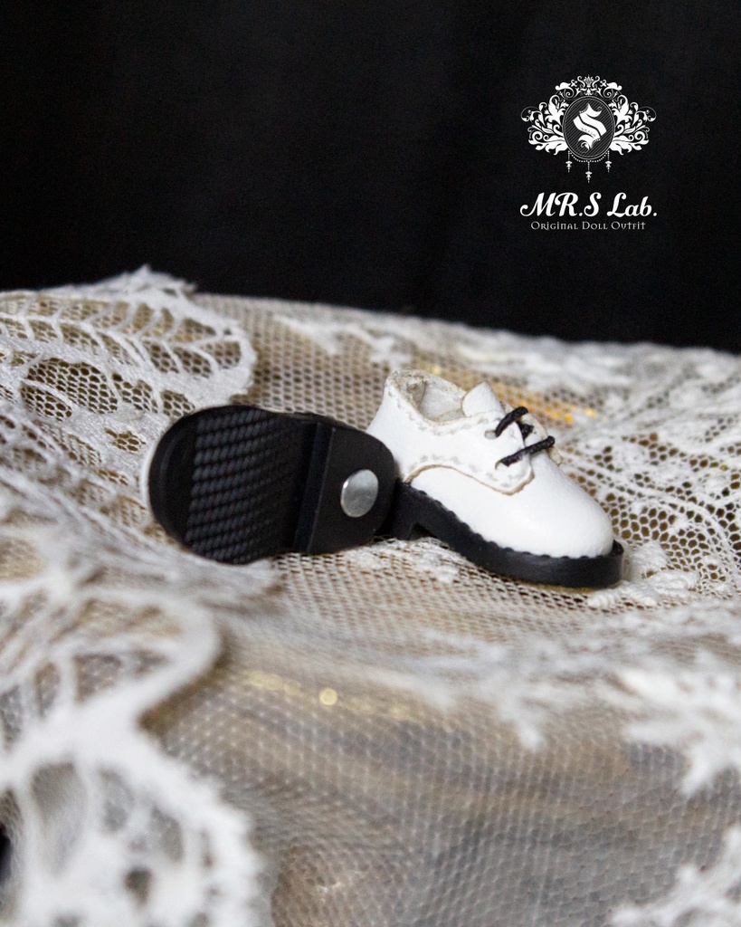 ドールシューズ:【Original】Oxford work shoes オックスフォード ワークシューズ ホワイト 白