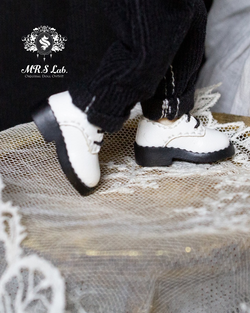 ドールシューズ:【Original】Oxford work shoes オックスフォード ワークシューズ ホワイト 白