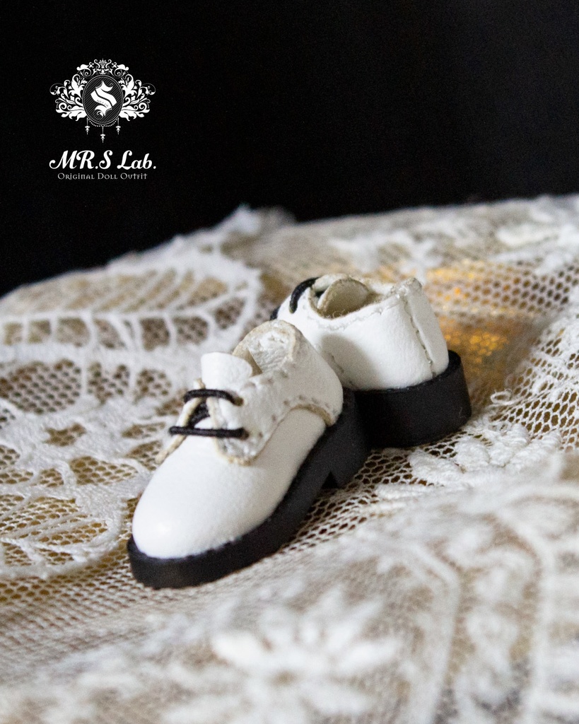 ドールシューズ:【Original】Oxford work shoes オックスフォード ワークシューズ ホワイト 白