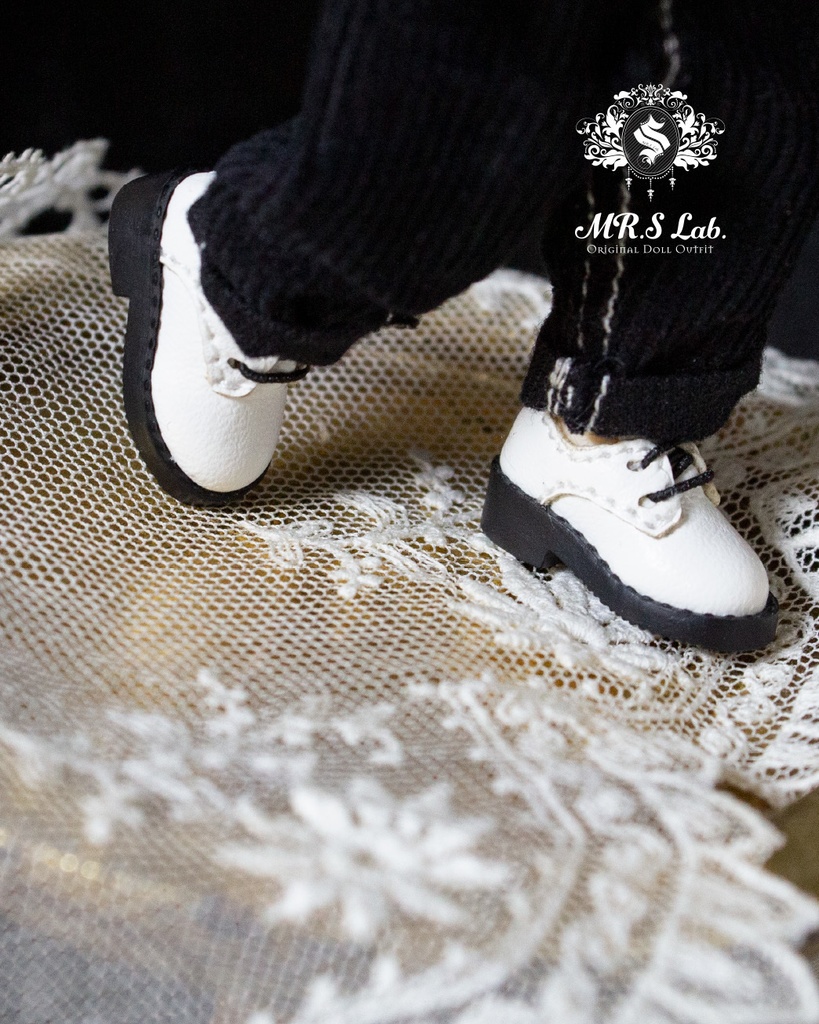 ドールシューズ:【Original】Oxford work shoes オックスフォード ワークシューズ ホワイト 白