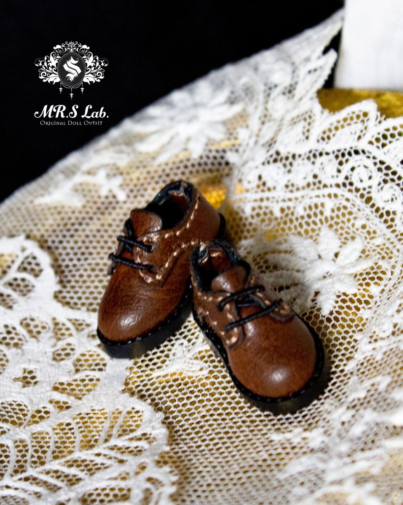 ドールシューズ:【Original】Oxford work shoes オックスフォード ワークシューズ ブラウン 焦茶