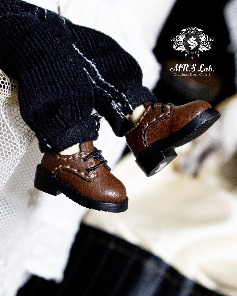 ドールシューズ:【Original】Oxford work shoes オックスフォード ワークシューズ ブラウン 焦茶