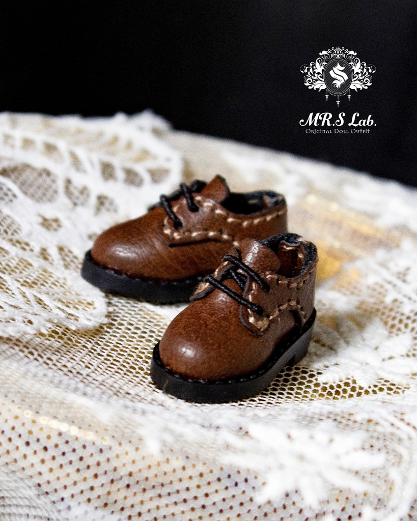 ドールシューズ:【Original】Oxford work shoes オックスフォード ワークシューズ ブラウン 焦茶