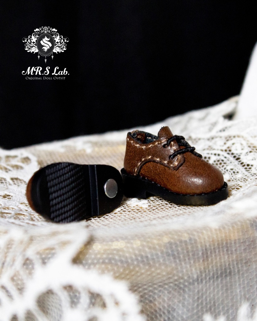 ドールシューズ:【Original】Oxford work shoes オックスフォード ワークシューズ ブラウン 焦茶