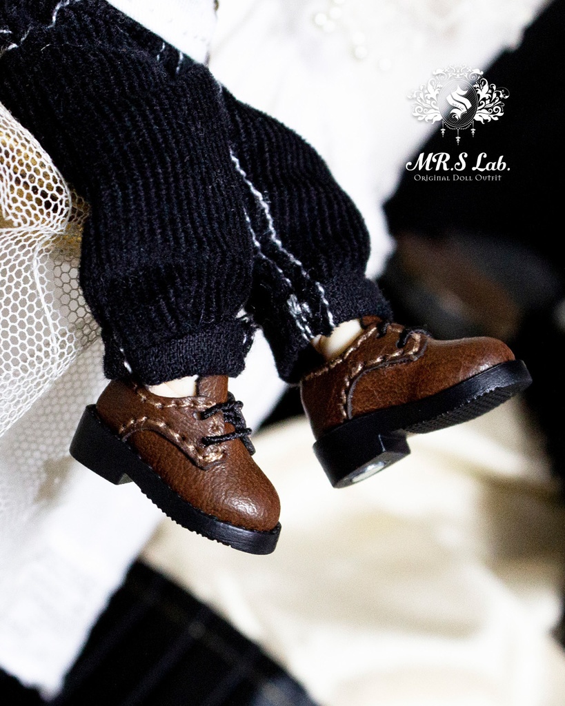 ドールシューズ:【Original】Oxford work shoes オックスフォード ワークシューズ ブラウン 焦茶