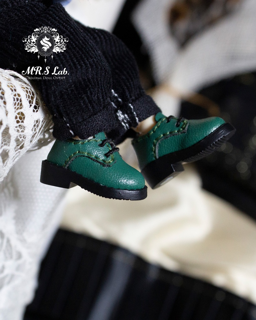 ドールシューズ:【Original】Oxford work shoes オックスフォード ワークシューズ グリーン 濃緑