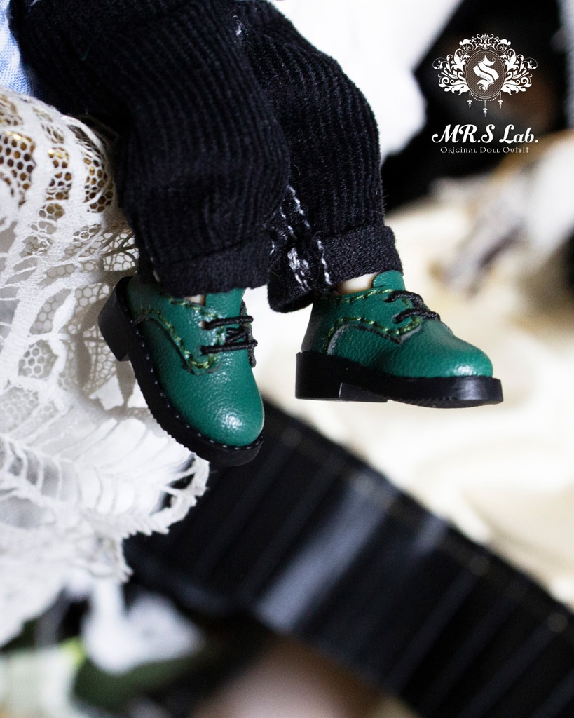 ドールシューズ:【Original】Oxford work shoes オックスフォード ワークシューズ グリーン 濃緑