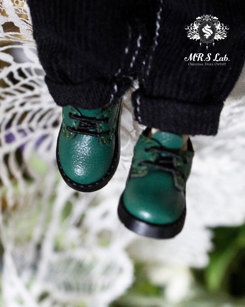 ドールシューズ:【Original】Oxford work shoes オックスフォード ワークシューズ グリーン 濃緑